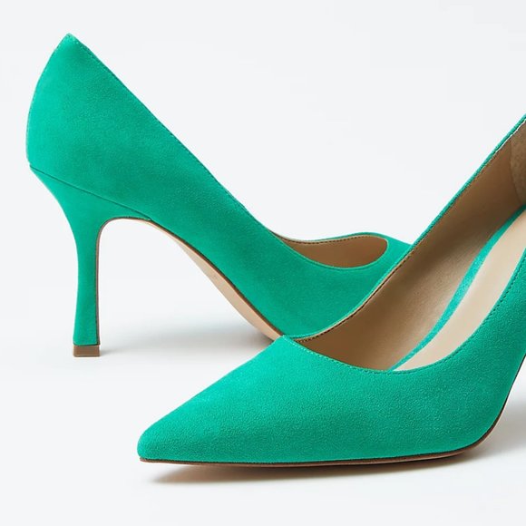 Ann Taylor Shoes - Green Suede Pumps Ann Taylor Sg 5.5